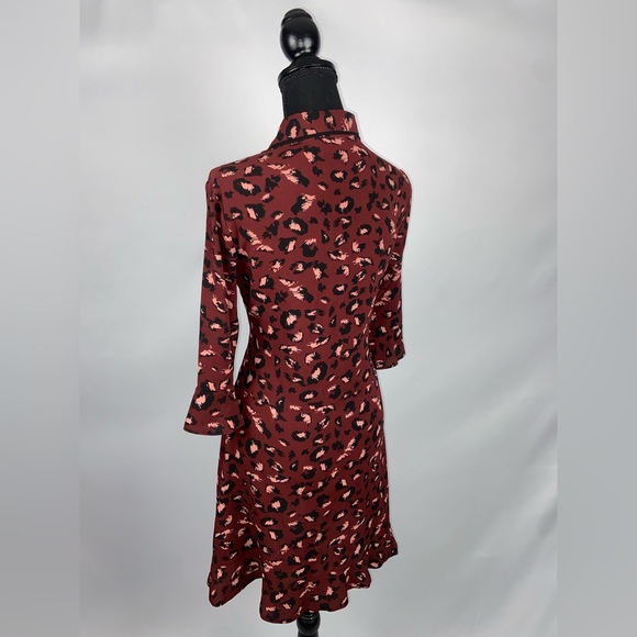 Dress Leopard Print Primark Burgundy & Pink Size 6 - Picture 5 of 8